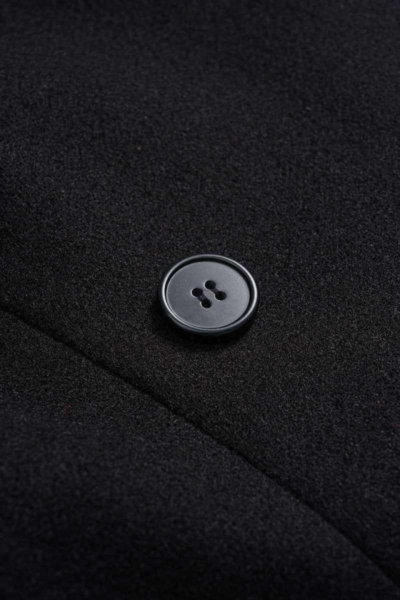 Patchwork Double Breasted Long Sleeve Maxi Dress - MISMIMCWDA2510100163-BLACK-XS