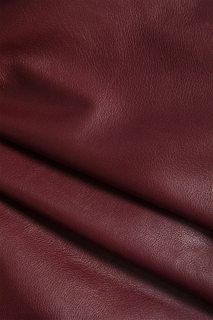 Patchwork Faux Leather Tie Front Mini Skirt - MISMIMCWDC2410210053-BURGUNDY-XS