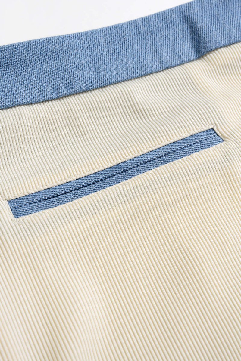 Patchwork Metallic Button Tank Top And Pocket Skirt Set - MISMIMCWSB2504290089-BEIGE-XS