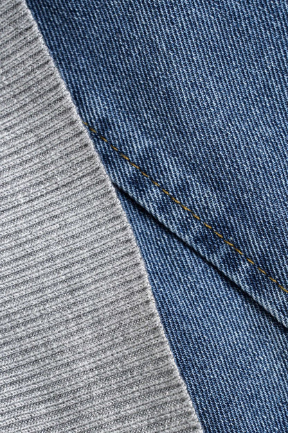 Patchwork Zipper Denim Outerwear Jacket - MISMIMCWNE2409120118-BLACK-XS