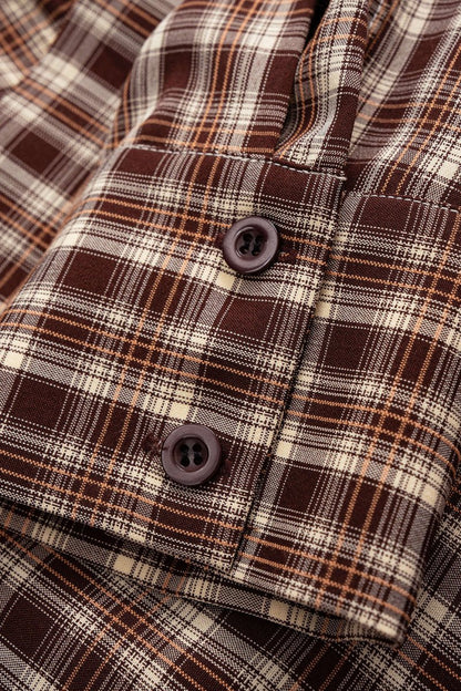 Plaid Print Patchwork Long Sleeve Mini Dress - MISMIMCWDC2509150084-Contrast Color-XS