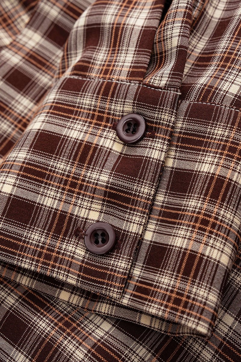 Plaid Print Patchwork Long Sleeve Mini Dress - MISMIMCWDC2509150084-Contrast Color-XS