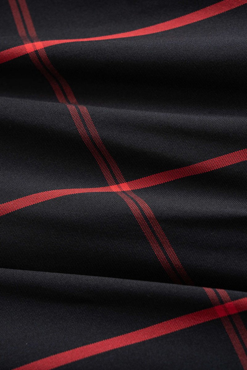 Plaid Print Wrap Long - Sleeve Top - MISMIMCWSS2510160136-BLACK-XS