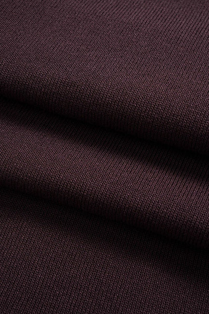 Plus Size Knit Metallic Button Cardigan - MISMIMCWKX2509230029-MAROON-0XL