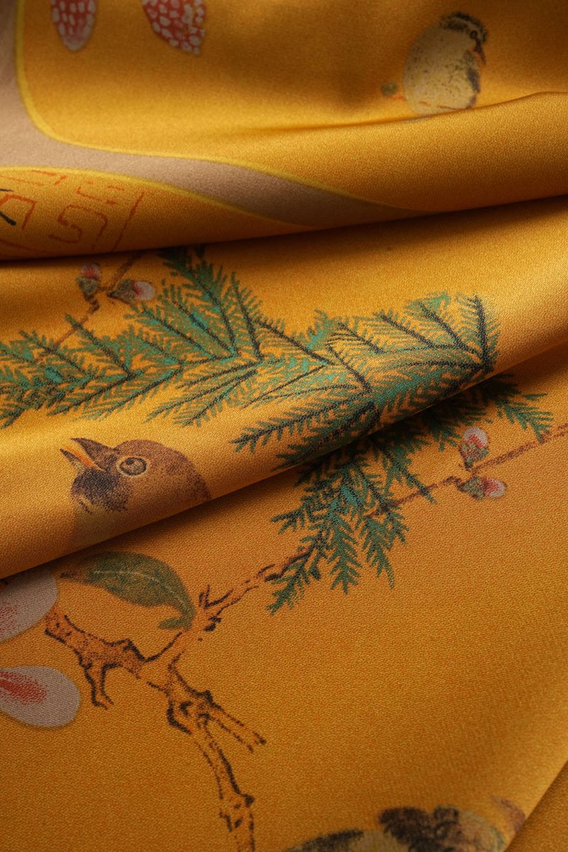 Retro Print Satin Tie Front Skirt - MISMIMCWBK2505080220-Contrast Color-XS