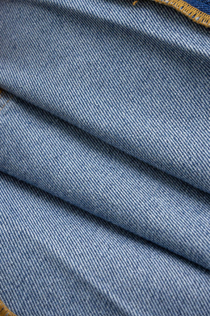 Reversible Letter Print Pocket Denim Mini Skirt - MISMIMCWNN2503060025-BLUE-XS