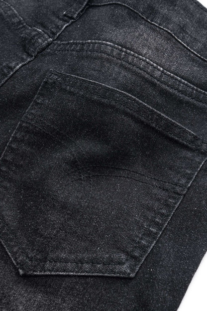 Ripped Cut Out Button Pocket Wide Leg Jeans - MISMIMCWNJ2501020025-BLACK-S