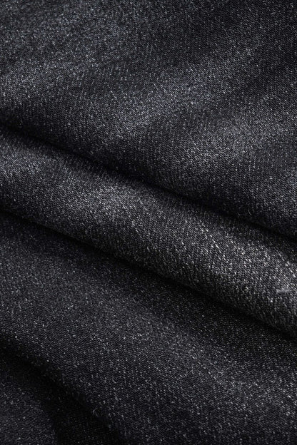 Ripped Cut Out Button Pocket Wide Leg Jeans - MISMIMCWNJ2501020025-BLACK-S