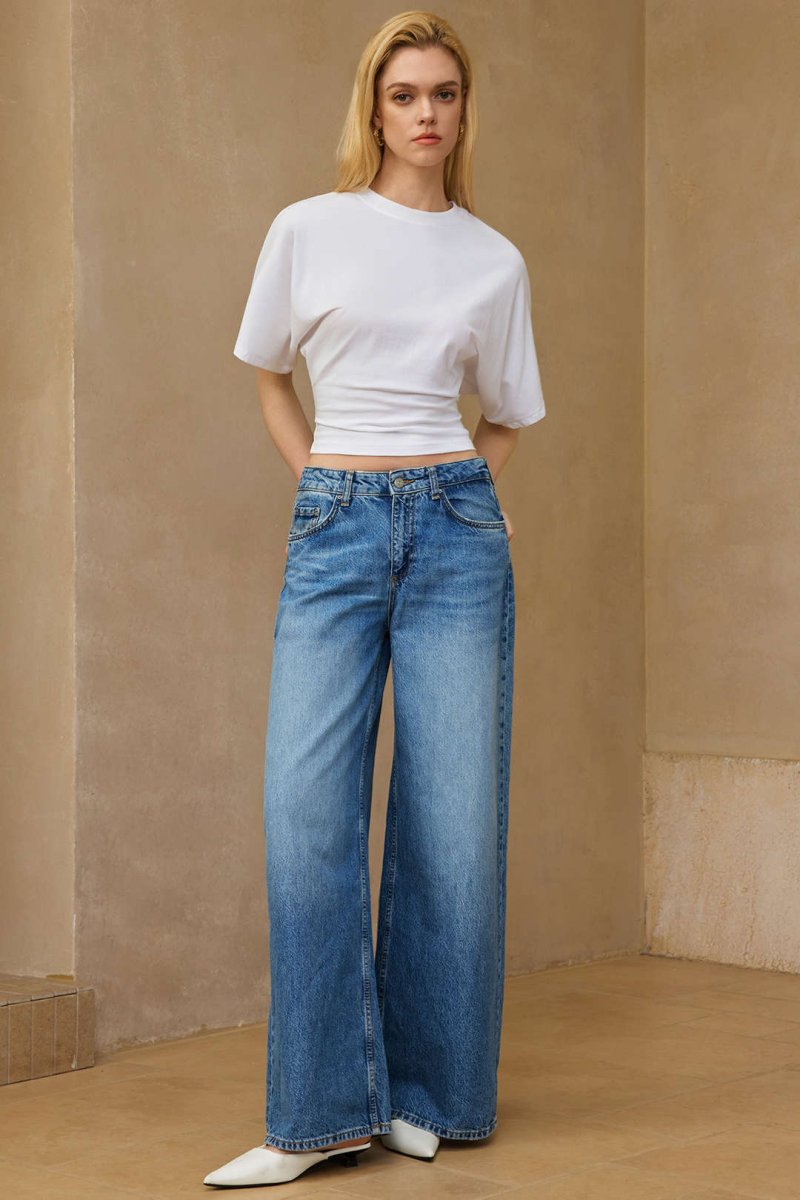 Round Neck Short Sleeve T-Shirt - MISMIMCWTS2503240141-WHITE-XS