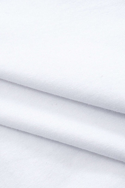 Round Neck Short Sleeve T-Shirt - MISMIMCWTS2503240141-WHITE-XS