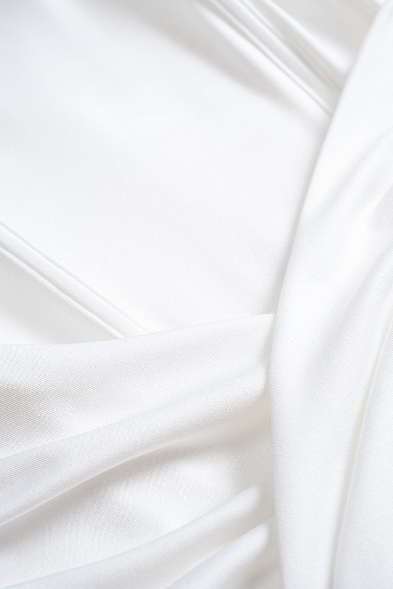 Ruched Asymmetrical Sleeveless Mini Dress - MISMIMCWDC2505100104-IVORY-XS