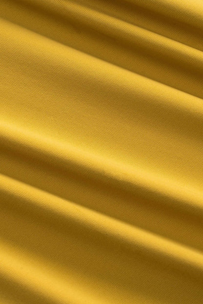 Ruched Crossed Backless Bustier Bodysuit - MISMIMCWTO2501130085-MUSTARD-XS