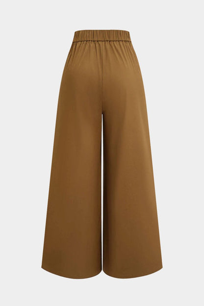 Ruched Pocket Zipper Trousers - MISMIMCWBT2506300135-KHAKI-XS