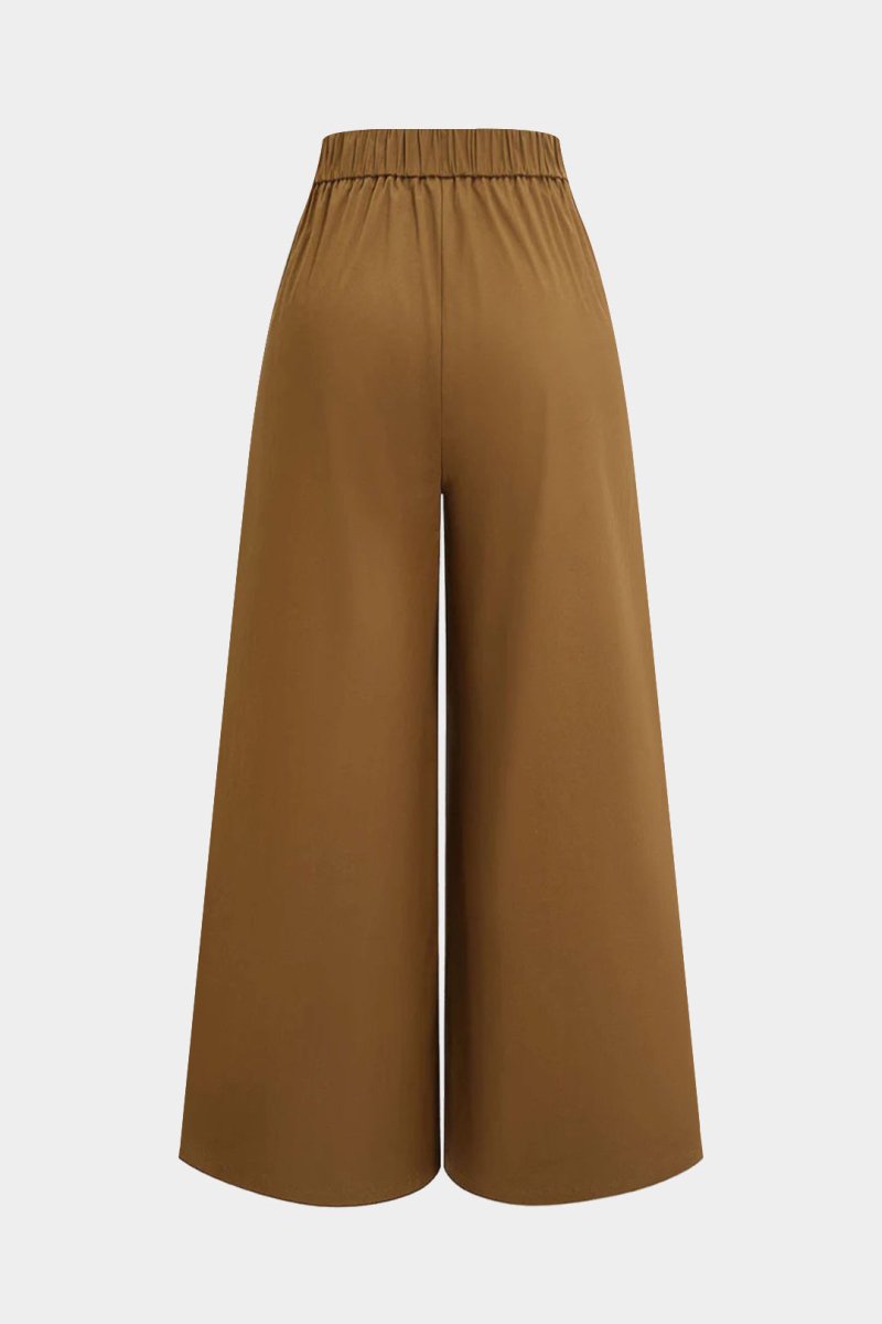 Ruched Pocket Zipper Trousers - MISMIMCWBT2506300135-KHAKI-XS