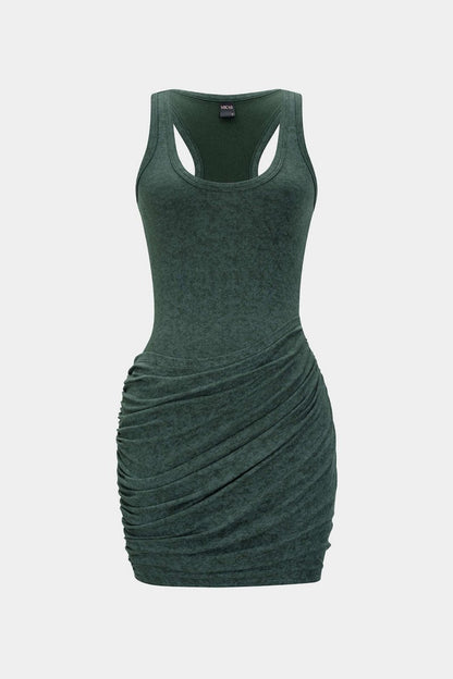 Ruched Tank Sleeveless Mini Dress - MISMIMCWDC2504290172-JADE-XS