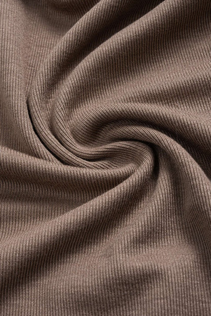 Ruched Twist Knot One Shoulder Short Sleeve Mini Dress - MISMIMCWDC2507100070-LIGHT BROWN-XS