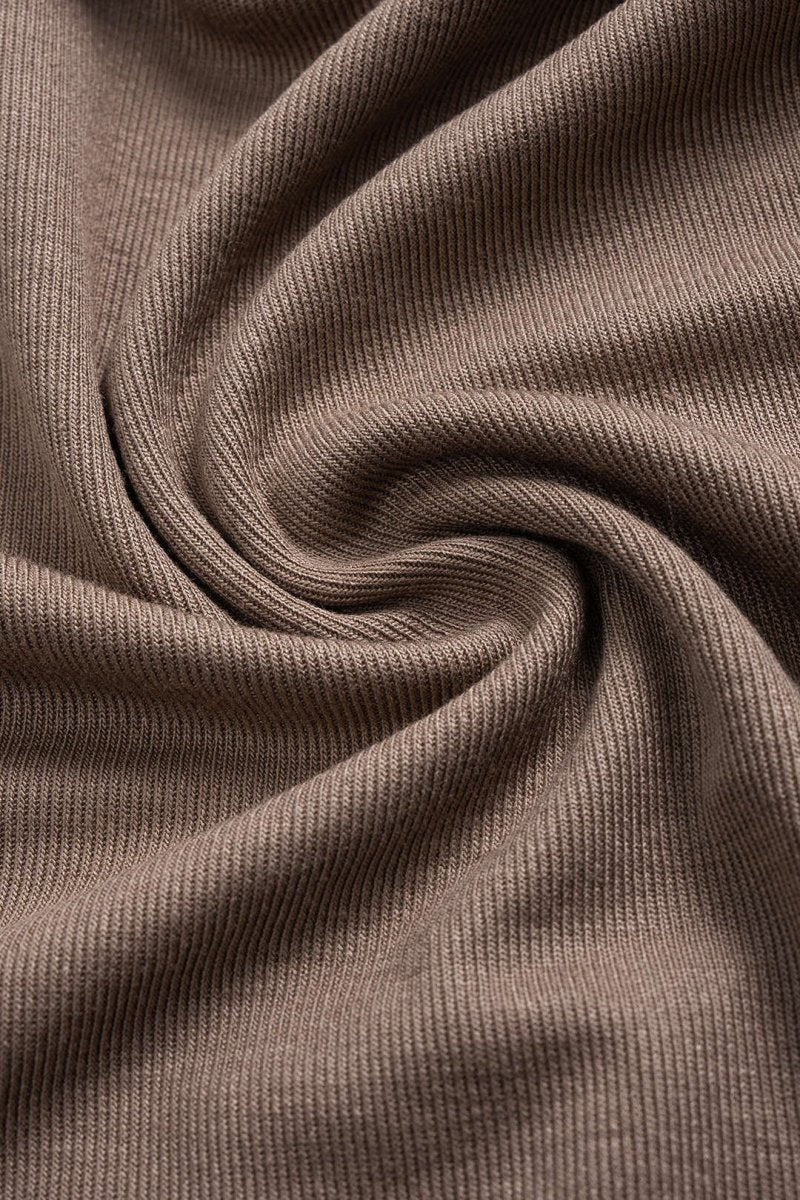 Ruched Twist Knot One Shoulder Short Sleeve Mini Dress - MISMIMCWDC2507100070-LIGHT BROWN-XS