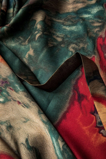 Satin Floral Print Tie Front Skirt - MISMIMCWBK2412090134-MULTICOLOR-S