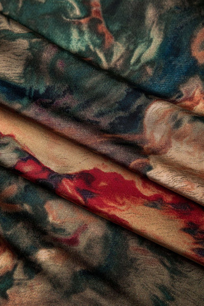 Satin Floral Print Tie Front Skirt - MISMIMCWBK2412090134-MULTICOLOR-S