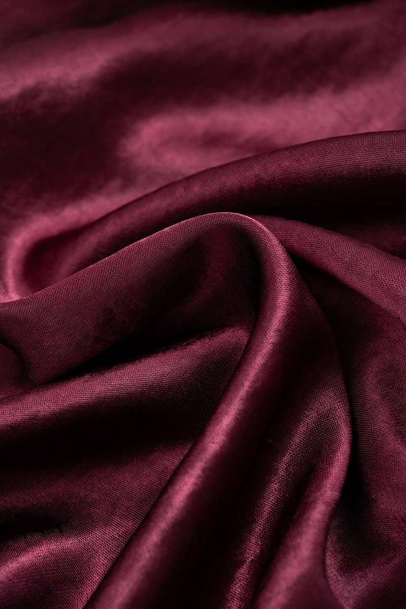 Satin Patchwork Metallic Decor V - Neck Sleeveless Bodysuit - MISMIMCWTO2507250001-BURGUNDY-XS