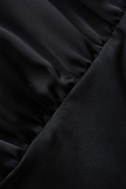 Satin Ruched Crossed Sleeveless Bodysuit - MISMIMCWUL2507220038-BROWNISH GREEN-XS