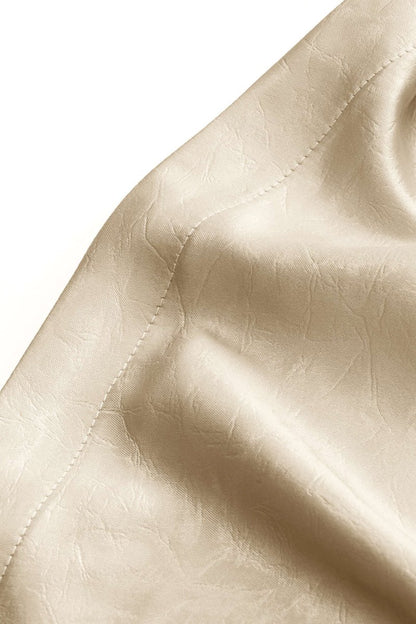 Satin Ruched Tie - Up Skirt - MISMIMCWBK2502260057-IVORY-XS