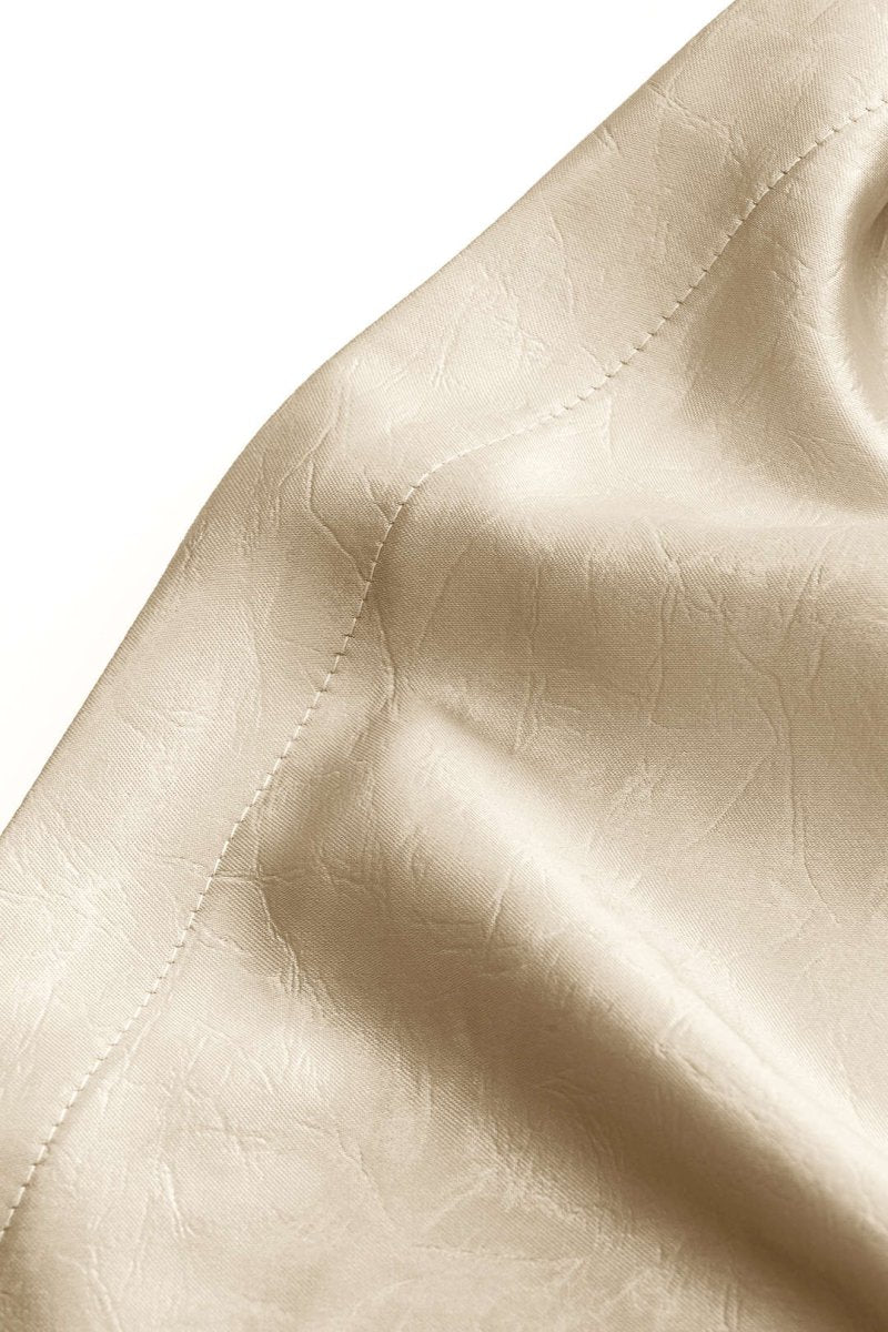 Satin Ruched Tie - Up Skirt - MISMIMCWBK2502260057-IVORY-XS