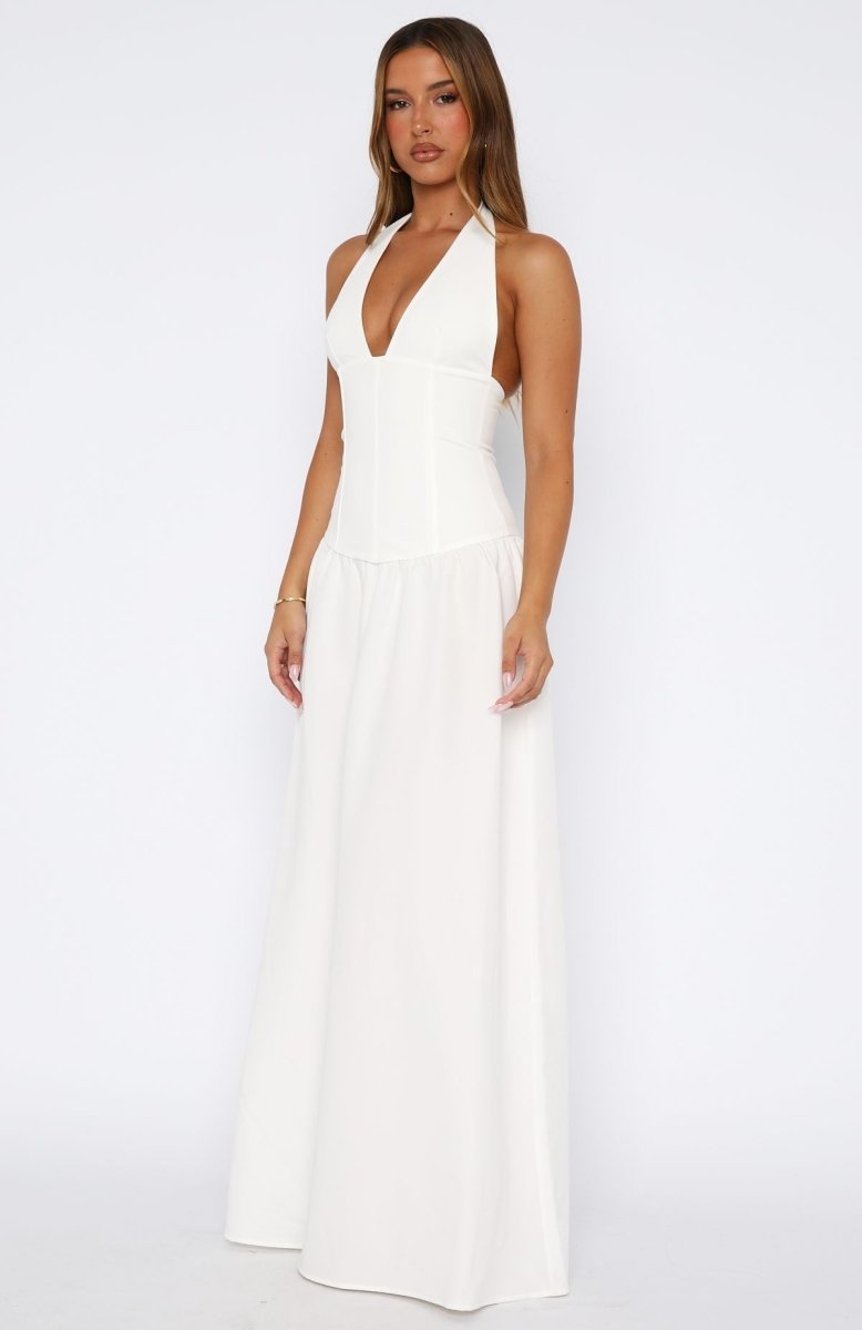 Say You Love Maxi Dress White - MISMIWFLOD337-1-XXS