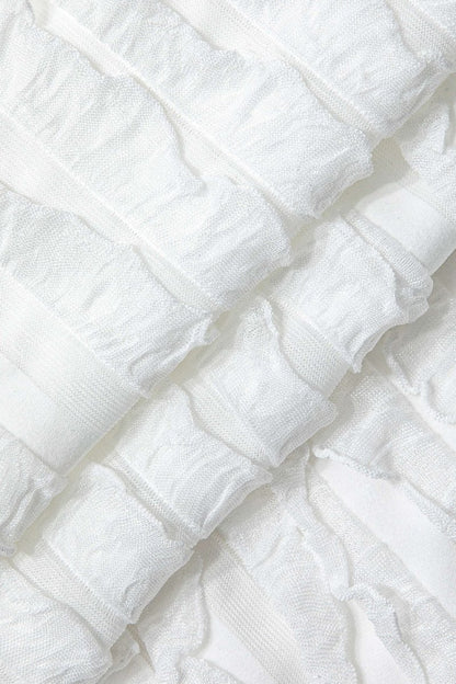 Sheer Ruffle Texture Halter Backless Maxi Dress - MISMIMCWDA2404200011-WHITE-XS