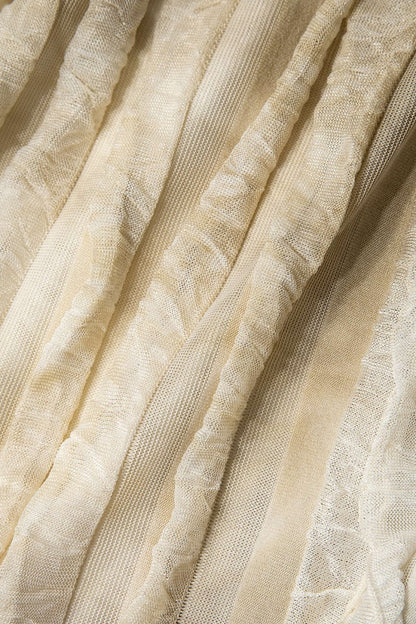 Sheer Ruffle Texture Halter Backless Maxi Dress - MISMIMCWDA2404200011-Contrast Color-XS