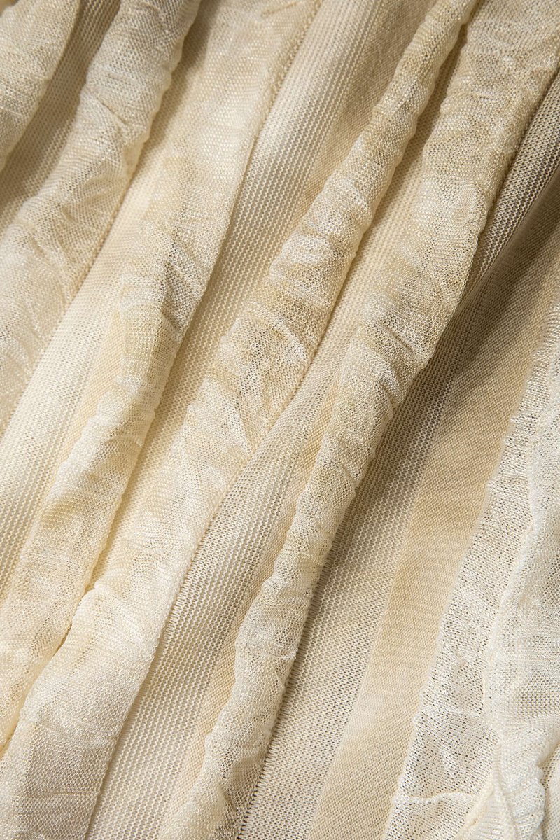 Sheer Ruffle Texture Halter Backless Maxi Dress - MISMIMCWDA2404200011-Contrast Color-XS