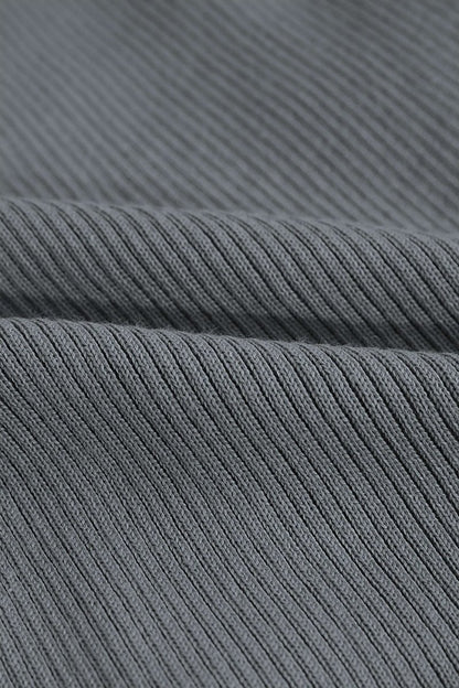 Shell Sleeve Ribbed Buttons Down Maxi Dress - MISMIMCAAAACDD002-DARK GRAY-XS