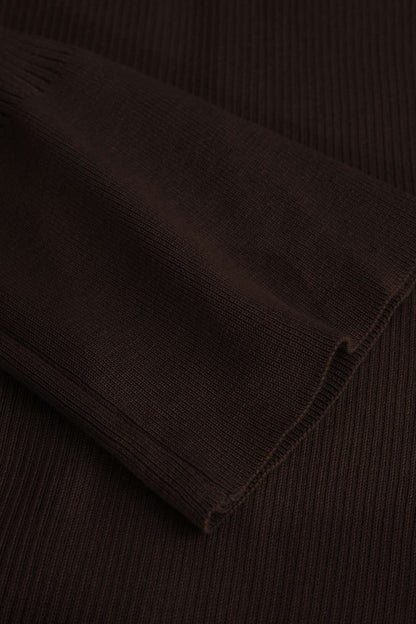 Shell Sleeve Ribbed Buttons Down Maxi Dress - MISMIMCAAAACDD002-COFFEE-S