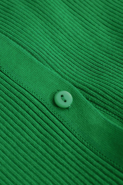 Shell Sleeve Ribbed Buttons Down Maxi Dress - MISMIMCAAAACDD002-EA-S