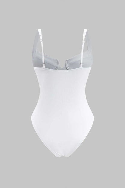 Solid Bustier Sleeveless Bodysuit - MISMIMCWTO2502060039-WHITE-XS