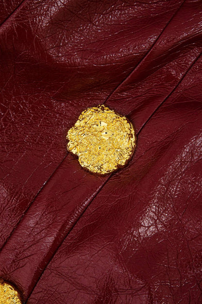 Solid Faux Leather Strap Mini Dress - MISMIMCWDC2408140027-BURGUNDY-XS