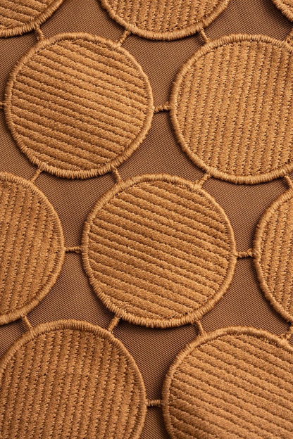 Solid Fringe Cut Out Skirt - MISMIMCWBK2509110073-CINNAMON-S