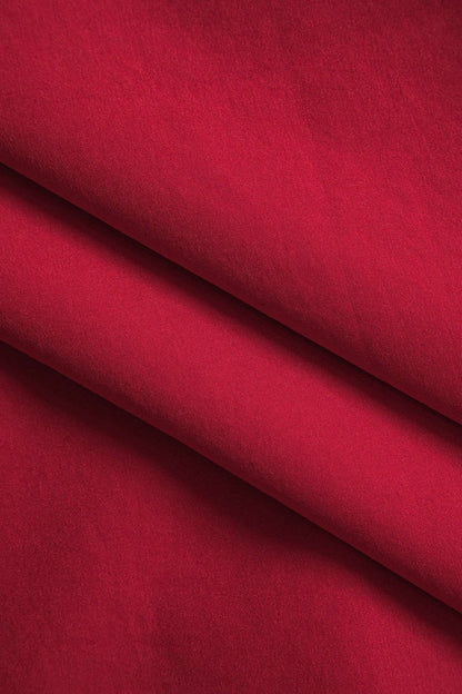 Solid Ruched Maxi Dress - MISMIMCWDB2409070010-RED-XS