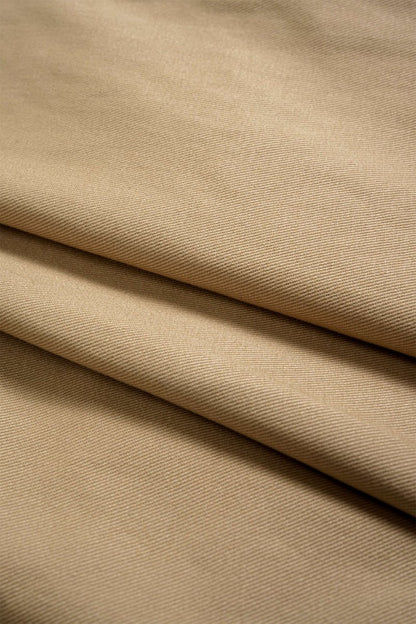 Solid Ruffle Hem Pleated Skirt - MISMIMCWBK2508010040-KHAKI-XS