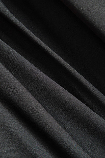 Solid Ruffle Ruched Twist Long Sleeve Mini Dress - MISMIMCWDC2408190103-BLACK-XS