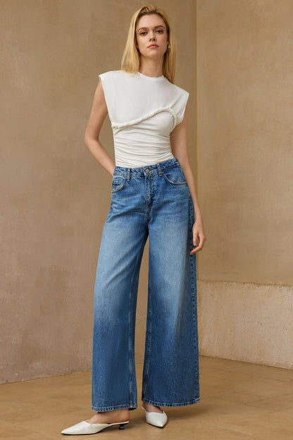 Solid Twist Round Neck T-Shirt - MISMIMCWTS2502140014-WHITE-XXS