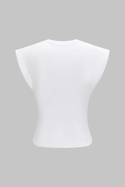 Solid Twist Round Neck T-Shirt - MISMIMCWTS2502140014-WHITE-XXS