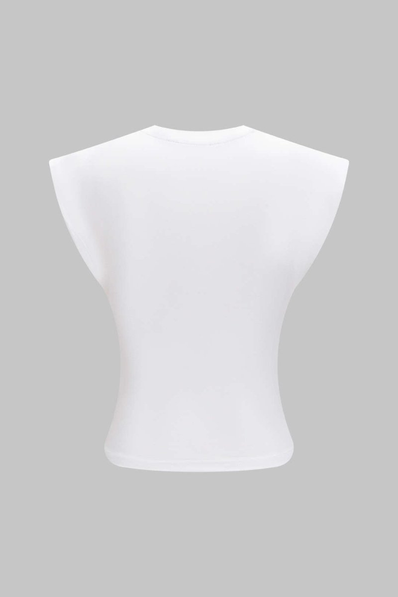 Solid Twist Round Neck T-Shirt - MISMIMCWTS2502140014-WHITE-XXS