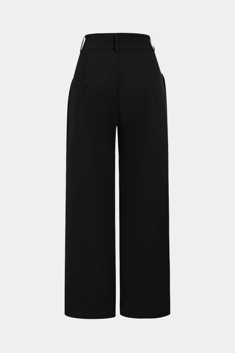 Solid Wide Leg Pocket Trousers - MISMIMCWBT2409100019-BLACK-XS