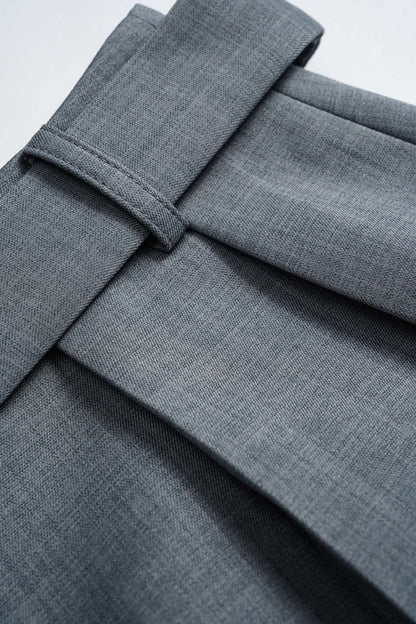 Solid Wide Leg Shorts - MISMIMCWBS2509300016-DARK BLUE-XS