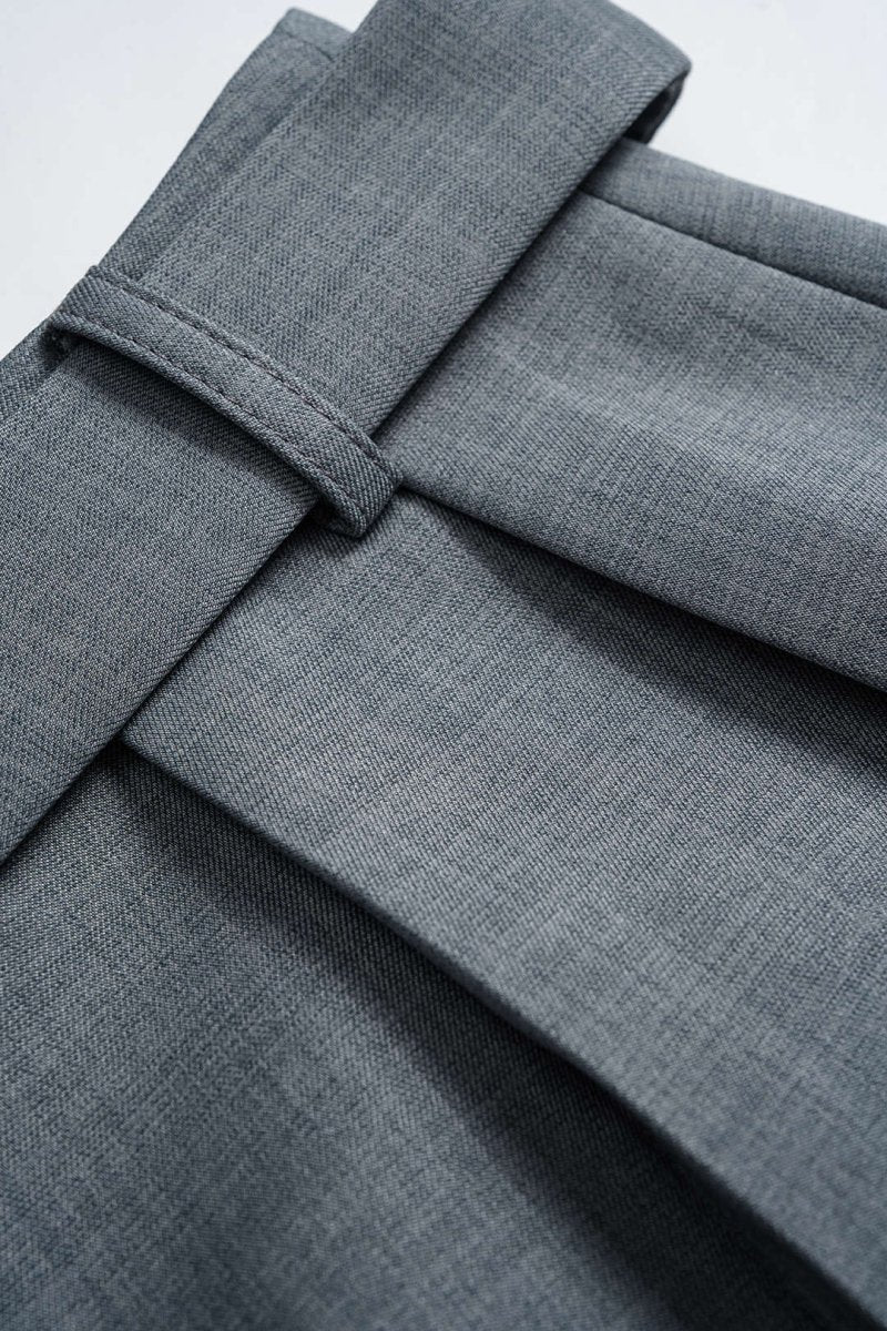 Solid Wide Leg Shorts - MISMIMCWBS2509300016-DARK BLUE-XS