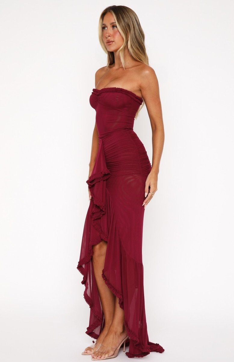 Still Got It Mesh Maxi Dress Dark Burgundy - MISMIEXDAL1641-3-XXS