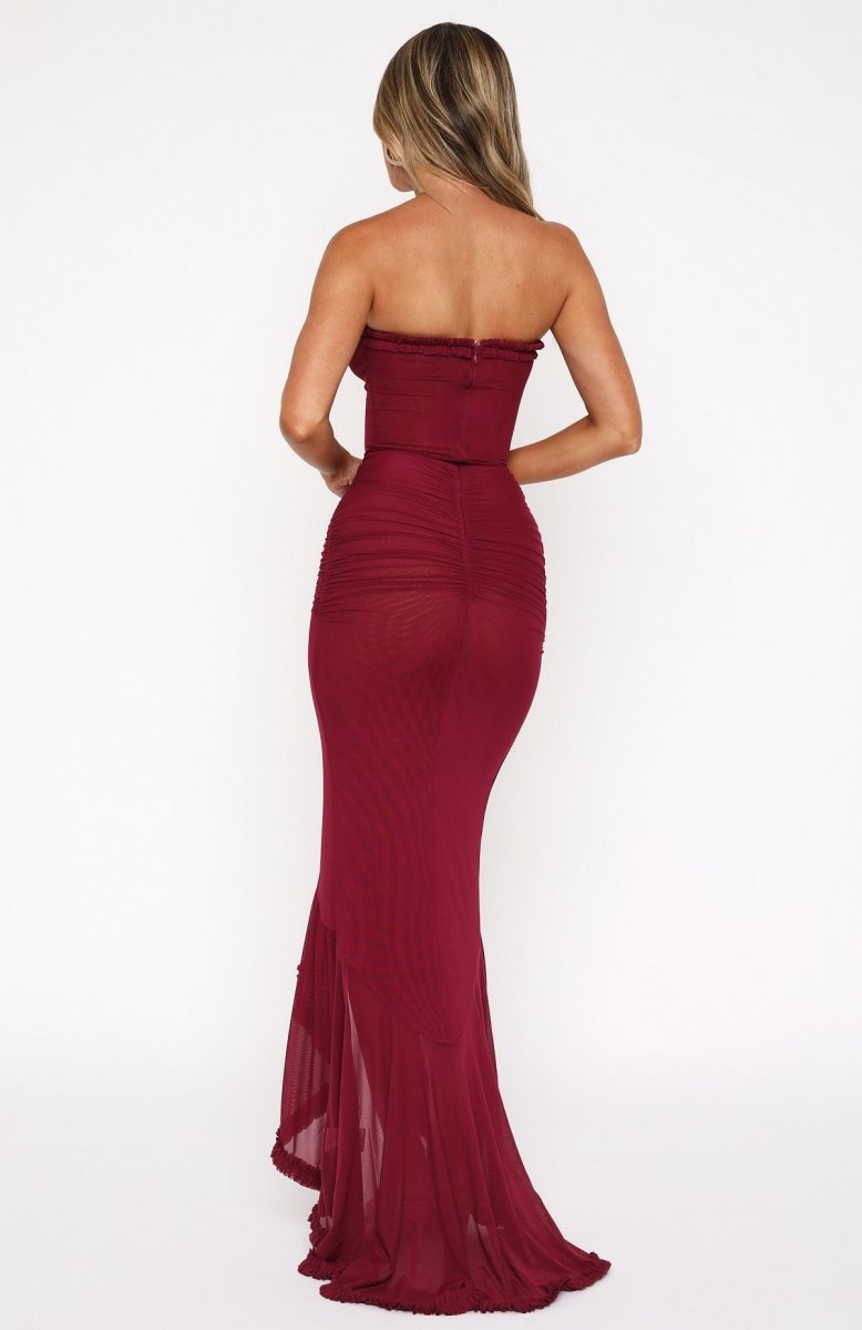 Still Got It Mesh Maxi Dress Dark Burgundy - MISMIEXDAL1641-3-XXS