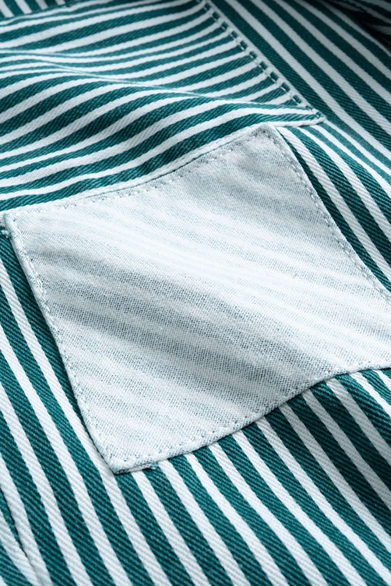 Stripe Print Pocket Drawstring Barrel Trousers - MISMIMCWBT2507030059-GREEN-XS