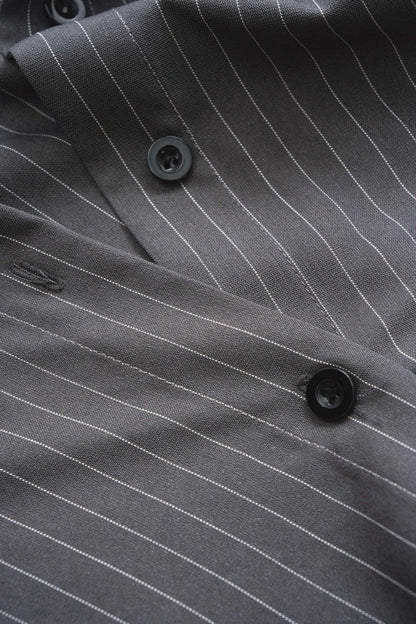 Stripes Print Button Long Sleeve Bodysuit - MISMIMCWTO2509190004-DARK GRAY-XS